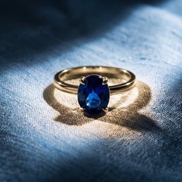 Zonder minimumprijs - Ring Zilver - 3.00ct. tw. Saffier -, Handtassen en Accessoires, Ringen, Nieuw