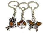 Sleutelhangers Baltisch amber zilvertoon – Uil, Levensboom &