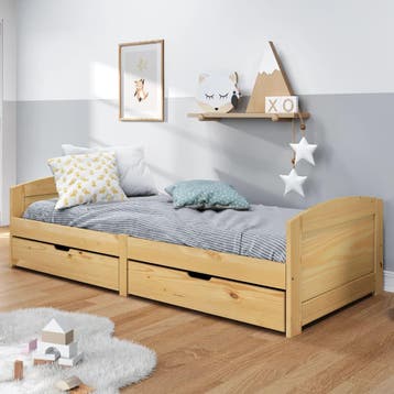 vidaXL Slaapbank met 2 lades IRUN 90x200 cm massief, Huis en Inrichting, Verzenden, Nieuw