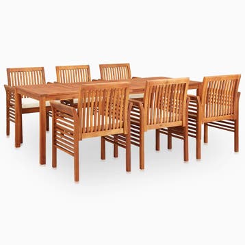 vidaXL 7-delige Tuinset met kussens massief acaciahout, Verzenden, Nieuw, Tuinset