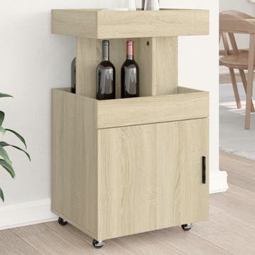 vidaXL Drankkar 50x41x89 cm bewerkt hout sonoma eikenkleurig, Huis en Inrichting, Verzenden, Nieuw