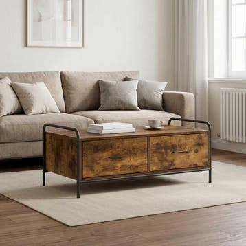 vidaXL Salontafel Gerookt eiken 99,5 x 49 x 41 cm Bewerkt, Verzenden