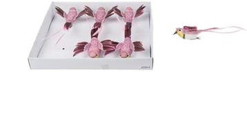 Vogeltjes Roze met clip 6 stuks, Hobby & Loisirs créatifs