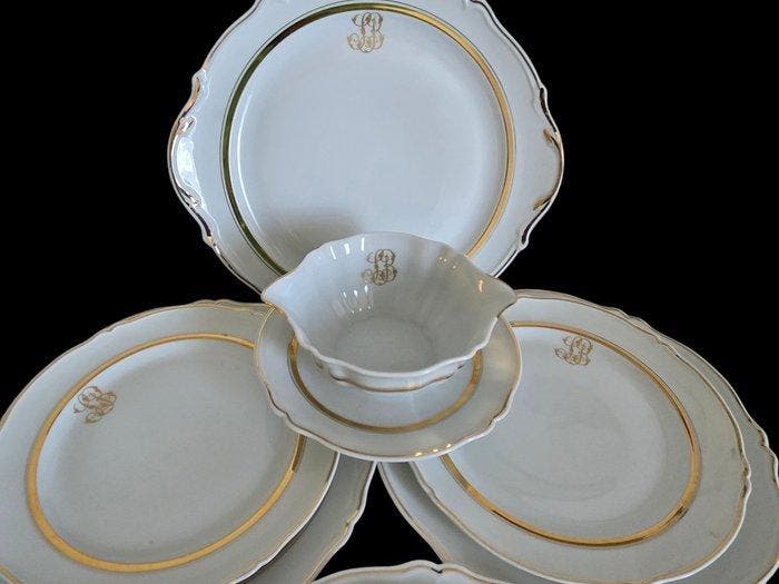 Limoges - Tafelservies (24) - decor of einde - Gouden, Antiek en Kunst, Antiek | Meubels | Tafels