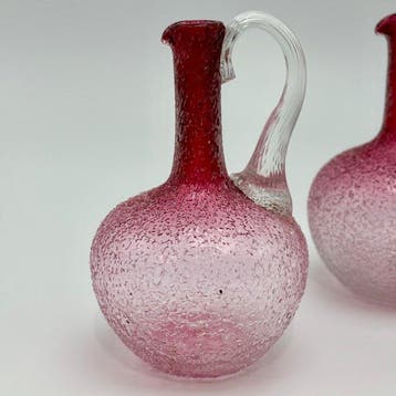 Kruik (2) - Mangaan - VICTORIAN OVERSHOT RUBY
