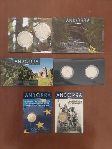 Andorra. 2 Euro / Coincard 2022/2023 (4 items) (Zonder