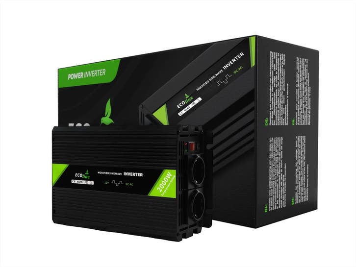 Omvormer 12V Naar 220V/230V - 2000w  - Gemodificeerde sinus, Auto-onderdelen, Elektronica en Kabels, Nieuw, Verzenden