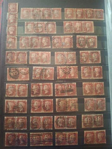 Groot-Brittannië 1870/1870 - Prachtige partij Red Penny,, Postzegels en Munten, Gestempeld