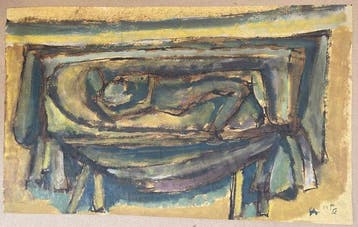 René Allio (1924-1995) - Personnage allongé - Cubisme (Vendu