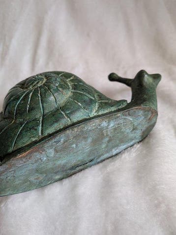 Sculpture, snail - 18 cm - Bronze patiné