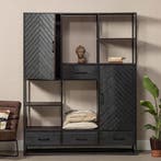 Vakkenkast Mangohout FiannaXL, Verzenden, Nieuw, Overige houtsoorten, Industriële meubels