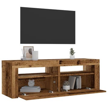 vidaXL Nachtkastjes 2 st met LEDs 60x35x40 cm oud, Verzenden, Nieuw