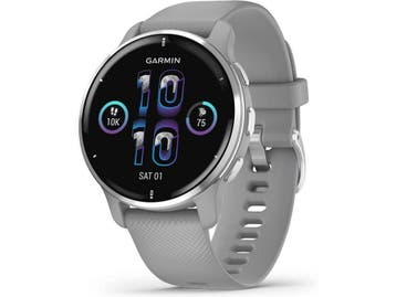 Garmin Venu 2 Plus 43 mm zilverkleurige rand van roestvrij, Verzenden, Nieuw, Garmin