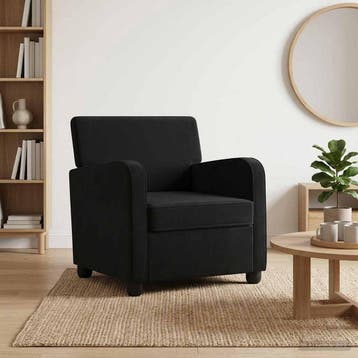 vidaXL Fauteuil Zwart fluweel, Verzenden, Nieuw