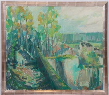 Willem Janssen (1950) - Chateau Neercanne met uitzicht op