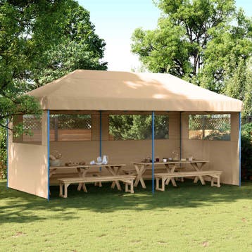 vidaXL Partytent 292 x 580 x 315 cm Beige Oxford Stof, Verzenden, Nieuw