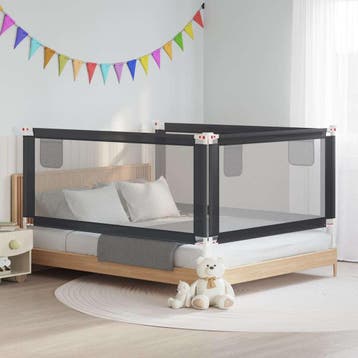 vidaXL Bedhekje peuter 190x25 cm stof donkergrijs, Verzenden