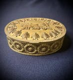 Boîte à bijoux - Plaque de bronze (doré - patiné sombre) -