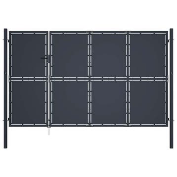 vidaXL Tuinpoort staal 350x150 cm antraciet, Verzenden