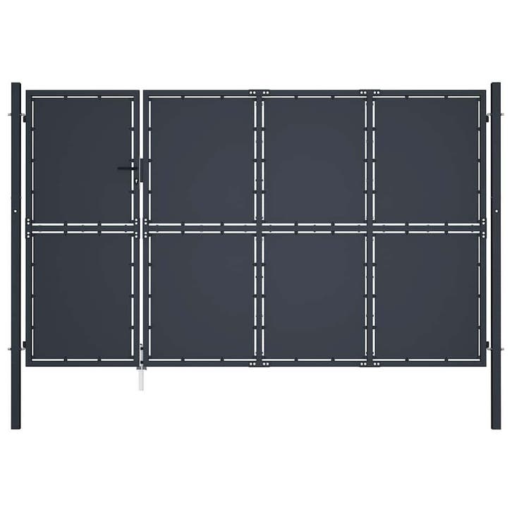 vidaXL Tuinpoort staal 350x150 cm antraciet, Tuin en Terras, Tuinpoorten, Nieuw, Verzenden