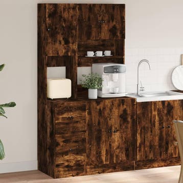 vidaXL Keukenkast 95x50x180 cm bewerkt hout gerookt, Verzenden