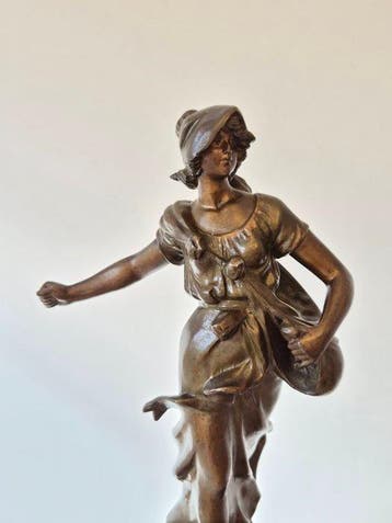 Pendule - Marmer, Zinklegering - 1900-1910, Antiek en Kunst