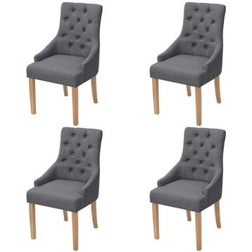 vidaXL Eetkamerstoelen 4 st stof donkergrijs, Verzenden, Nieuw