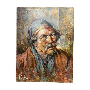 Nazzareno Sidoli (1879–1969) - Ritratto di Uomo con Berretto