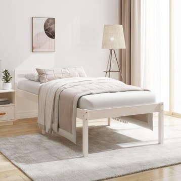 vidaXL Seniorenbed massief grenenhout wit 90x190 cm, Verzenden