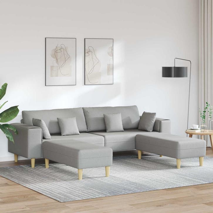 vidaXL bank / zetel 3 pcs Wolkgrijs 250 x 188 x 76 cm Stof, Huis en Inrichting, Zetels | Zetels, Nieuw, Verzenden