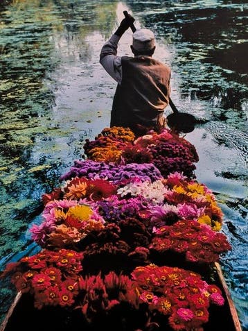 Steve McCurry (1950–) - Flower seller on the Dal Lake in