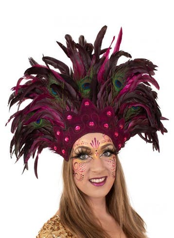 KIMU® Grote Verentooi Roze Pauwenveren Burlesque Hoofdtooi C, Kleding | Dames, Ophalen of Verzenden, Nieuw