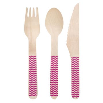 Roze Bestek Roze Hout 18 delig, Verzenden