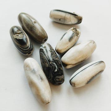 Birmanie antique, États Pyu Agate bandée naturelle Perles