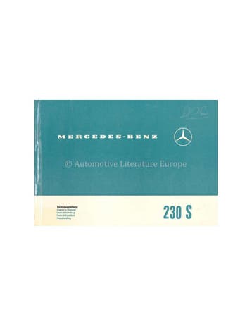 1965 MERCEDES BENZ 230 S INSTRUCTIEBOEKJE