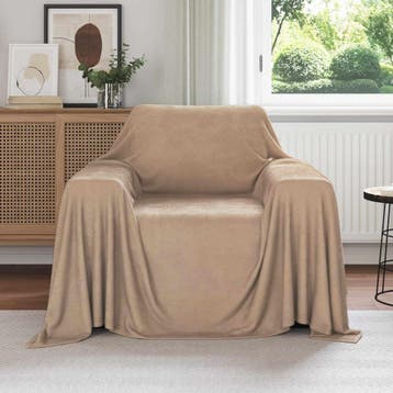 vidaXL Dekentjes 6 st Camel 210 x 140 cm 2.48 kg Fleece, Verzenden, Nieuw