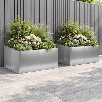 vidaXL Keermuur 4 st 100 x 100 x 50 cm Gegalvaniseerd staal, Tuin en Terras, Verzenden, Nieuw