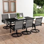 vidaXL 7-delige Tuinset textileen en staal, Tuin en Terras, Tuinsets en Loungesets, Verzenden, Nieuw, Tuinset