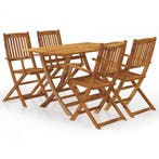 vidaXL 5-delige Tuinset inklapbaar massief acaciahout, Tuin en Terras, Verzenden, Nieuw, Tuinset