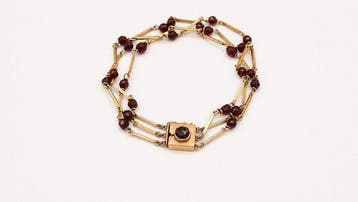 Armband - 18 karaat Geel goud Granaat - Granaat, Nieuw