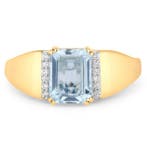 Ring - 14 karaat Geel goud - 1.59ct. tw. Aquamarijn -
