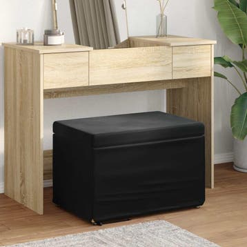 vidaXL Kruk Zwart 61 x 41 x 40 cm Velvet en Geengineerd Hout, Verzenden, Nieuw