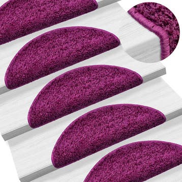 vidaXL Trapmatten 10 st 56x17x3 cm Violet Halfrond, Doe-het-zelf en Bouw, Ladders en Trappen, Verzenden, Nieuw