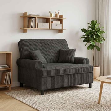 vidaXL XXL fauteuil met kussens Donkergrijs 1,5 Lijnen Stof, Verzenden