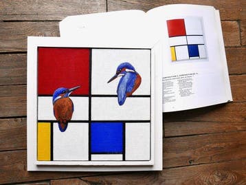 Jos Verheugen - Free after Mondrian, with Kingfishers, Antiquités & Art
