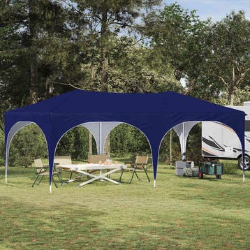 vidaXL Pop-up Feesttent 575 x 288 x 245 cm Blauw Oxford Stof, Verzenden, Nieuw