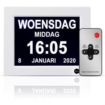 2dekans | SafeLife Dementieklok XL - Digitale kalenderklok, Ophalen of Verzenden, Nieuw