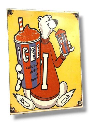 Emaille plaat - Icee Drink - Emaille