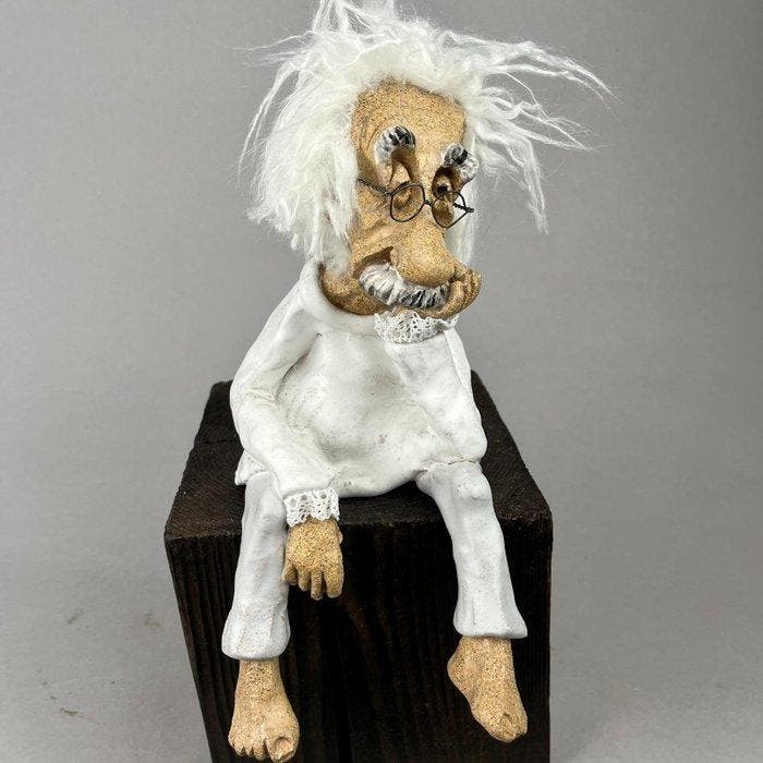 Anna Em - LARGE -Albert Einstein…. hand made, Antiek en Kunst, Kunst | Designobjecten