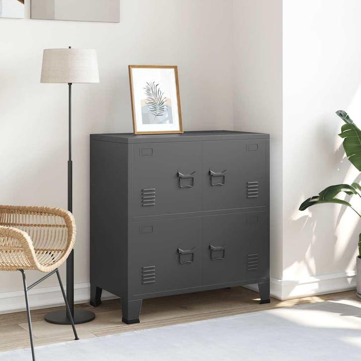 vidaXL Opbergkast industrieel 75x40x80 cm staal, Huis en Inrichting, Kasten | Overige, Nieuw, Verzenden